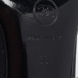 Chanel Black Satin Bow Embellished Pumps Size 39