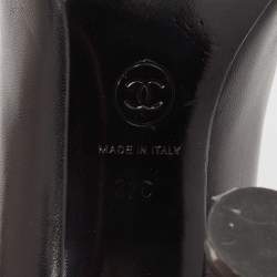 Chanel Black Leather Embellished Pumps Size 37