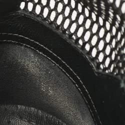Pre Owned Chanel Black Suede and Mesh High Top Sneakers Size 39