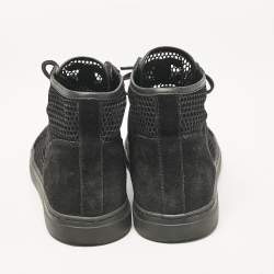 Pre Owned Chanel Black Suede and Mesh High Top Sneakers Size 39