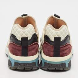 Chanel Multicolor Suede and Mesh CC Low Top Sneakers Size 37