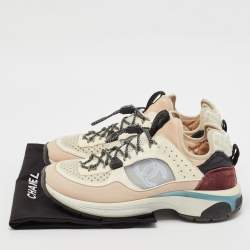Chanel Multicolor Suede and Mesh CC Low Top Sneakers Size 37