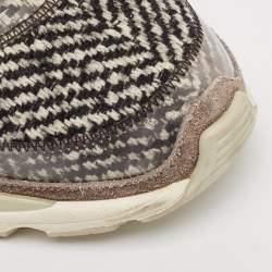 Chanel Multicolor Tweed Fabric And Leather CC Lace Up Sneakers Size 38.5