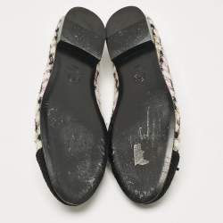 Chanel Multicolor Tweed Bow CC Cap-Toe Ballet Flats Size 40