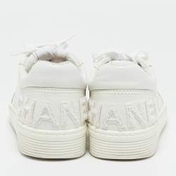 Chanel White Leather CC Low-Top Sneakers Size 37