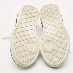 Pre Owned Chanel White Canvas and Rubber Low Top Sneakers Size 38