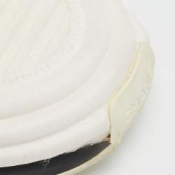 Pre Owned Chanel Off White Stretch Fabric Slip On Sneakers Size 38