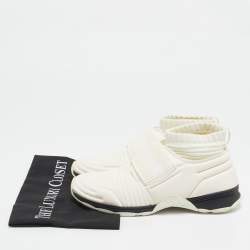 Pre Owned Chanel Off White Stretch Fabric Slip On Sneakers Size 38