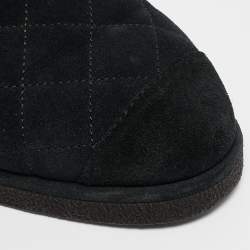 Chanel Black Suede and Shearling Ankle Boots Size 38