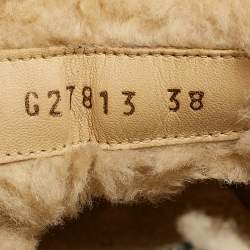 Chanel Black Suede and Shearling Ankle Boots Size 38