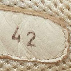 Chanel Grey/White Canvas And Suede CC Logo Lace Up Sneakers Size 42