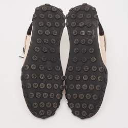 Chanel Multicolor Nylon and Suede Logo Lace Up Sneakers Size 37.5
