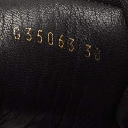 Pre Owned Chanel Black/Gold Leather CC Lace Up Sneakers Size 38