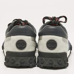 Chanel Multicolor Leather and Nylon Low Top Sneakers Size 38