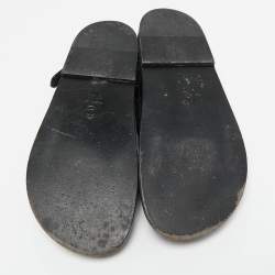 مملوكة مسبقًا Chanel Black Quilted Leather CC Dad Sandals Size 37.5