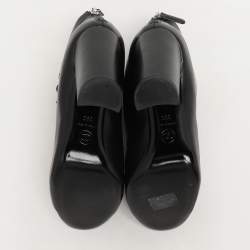 Chanel Black Leather Camellia Block Heel Ankle Boots Size 39