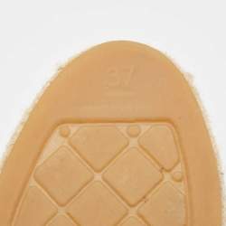 Pre Owned Chanel Black Canvas CC Cap Toe Espadrille Flats Size 37