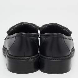 Chanel Black Quilted Leather CC Turnlock Loafers Size 36