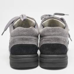 Chanel Tricolor Suede  CC Lace Up Sneakers Size 36