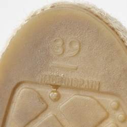 مملوكة مسبقًا Chanel Black/Pink Fabric and Tweed Interlocking CC Logo Espadrille Flats Size 39