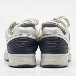 Chanel Silver/Black Leather CC Low Top Sneakers Size 37