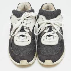 Pre Owned Chanel Multicolor Leather and Canvas CC Interlocking Logo Low Top Sneakers Size 36