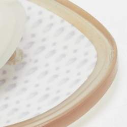 مملوكة مسبقًا Chanel CC Camellia Size 37 White Jelly Thong Flat Sandals