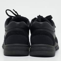 Chanel Black Suede and Nylon CC Low Top Sneakers Size 39