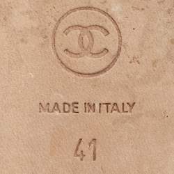 Pre Owned Chanel Dark Pink Quilted Leather Bow CC Cap Toe Ballet Flats Size 41