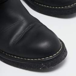 Chanel Black Leather Star Harness CC Mid Calf Boots Size 39