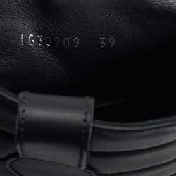 Chanel Black Leather Star Harness CC Mid Calf Boots Size 39
