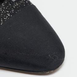 Chanel White/Black Tweed and Canvas CC Toe Slingback Sandals Size 38.5