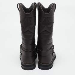 Chanel Brown Leather Star Harness CC Mid Calf Boots Size 39