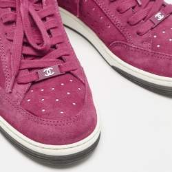 Chanel Fuchsia Suede Skateboard Sneakers Size 40