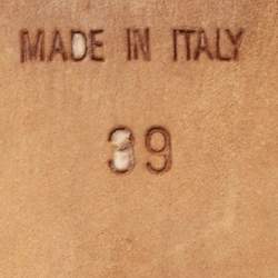 Pre Owned Chanel Light Blue Fabric Raffia Wedge Platform Sandals Size 39