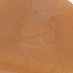 Pre Owned Chanel Beige/Black Leather CC Cap Toe Espadrille Flats Size 38