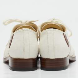 Chanel White Canvas Lace Up Oxfords Size 40