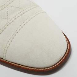 Chanel White Canvas Lace Up Oxfords Size 40