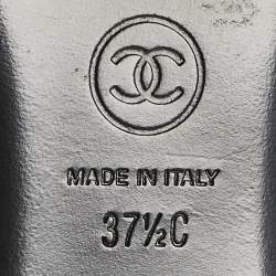 مملوكة مسبقًا حذاء فلات باليه شانيل كاميليا سى سى جلد أسود مقاس 37.5 