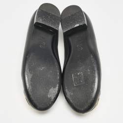 مملوكة مسبقًا حذاء فلات باليه شانيل كاميليا سى سى جلد أسود مقاس 37.5 