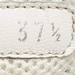 مملوكة مسبقًا Chanel Black/White Leather and Mesh CC Interlocking Logo Low Top Sneakers Size 37.5