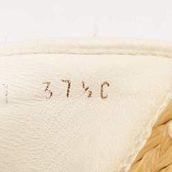 مملوكة مسبقًا Chanel White Fabric CC Thong Sandals Size 37.5