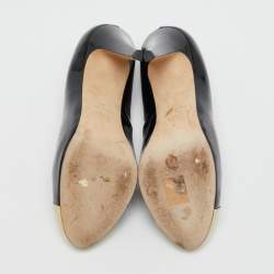Chanel Black/Cream Patent CC Cap Toe Pumps Size 39