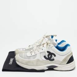 Pre Owned Chanel Multicolor Suede and Leather CC Low Top Sneakers Size 38.5