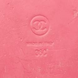 مملوكة مسبقًا Chanel Pink Fabric Dad Slingback Sandals Size 36