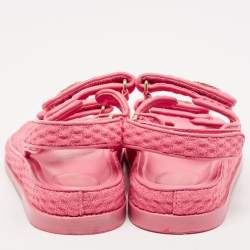 مملوكة مسبقًا Chanel Pink Fabric Dad Slingback Sandals Size 36