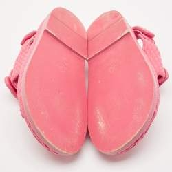 مملوكة مسبقًا Chanel Pink Fabric Dad Slingback Sandals Size 36