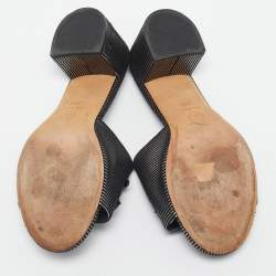 Chanel Gold/Black Suede  CC Logo Slide Sandals Size 39.5