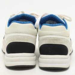 مملوكة مسبقًا Chanel White/Silver Suede, Fabric and Leather CC Low Top Sneakers Size 38.5