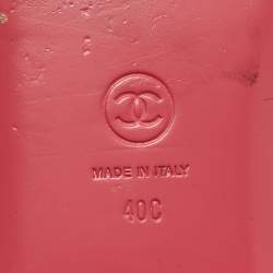 Chanel Pink Leather Flat Slide Sandals Size 40